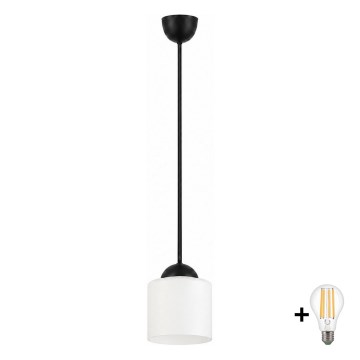 BRILAGI - LED люстра на тросі RETRO GLASS 1xE27/60W/230V діам. 14 см чорний/білий