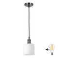 BRILAGI - LED люстра на тросі RETRO GLASS 1xE27/60W/230V діаметр 10 см чорний/білий