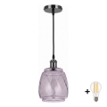 BRILAGI - LED-люстра на тросі RETRO GLASS 1xE27/60W/230V діаметр 26 см чорна/димчасто-сіра