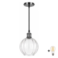 BRILAGI - LED люстра на тросі RETRO GLASS 1xE27/60W/230V Ø 18 cm чорна/прозора