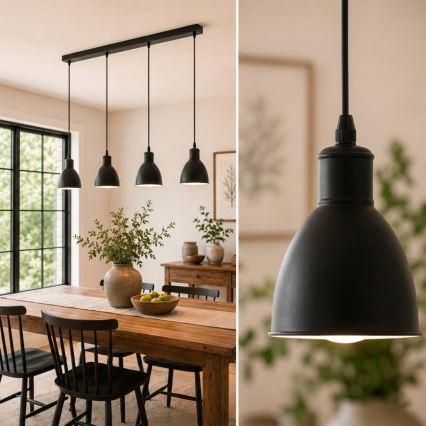 BRILAGI - LED-люстра на тросі RIDDY 4xE27/60W/230V чорна