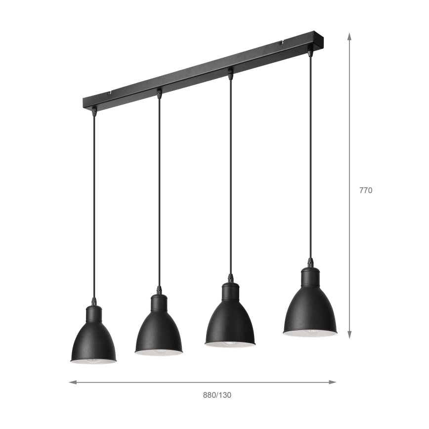 BRILAGI - LED-люстра на тросі RIDDY 4xE27/60W/230V чорна