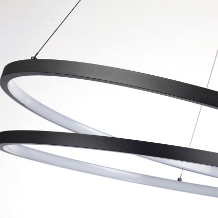 Brilagi - LED затемнювана люстра на тросі TWISTER LED/48W/230V 3000-6000K, діам. 50 см, чорна + пульт дистанційного керування