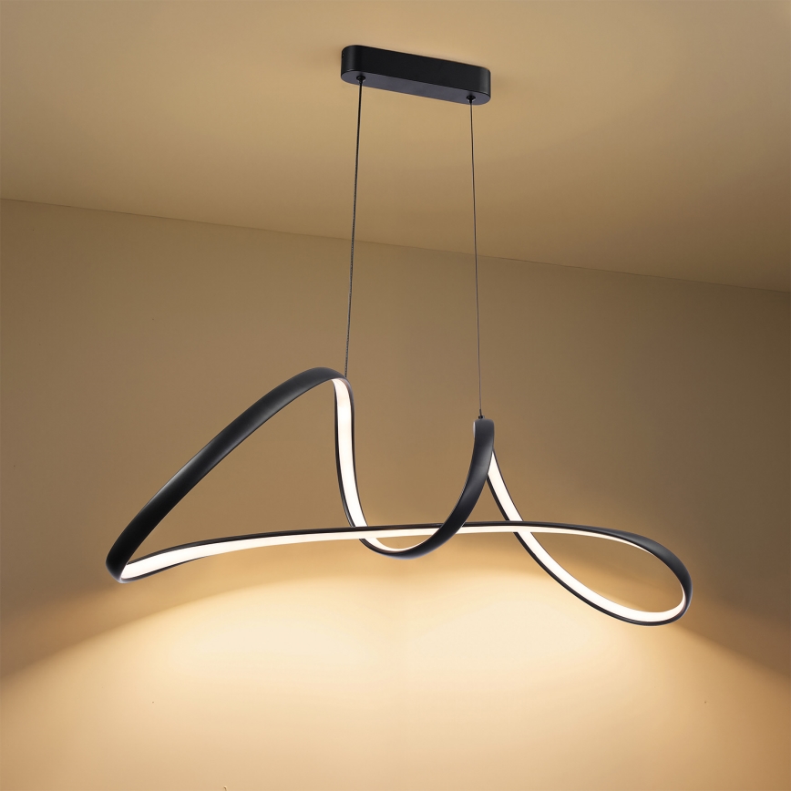 Brilagi - Світлодіодна регульована підвісна люстра на тросі TWISTER LED/60W/230V 3000-6000K чорна + дистанційне керування