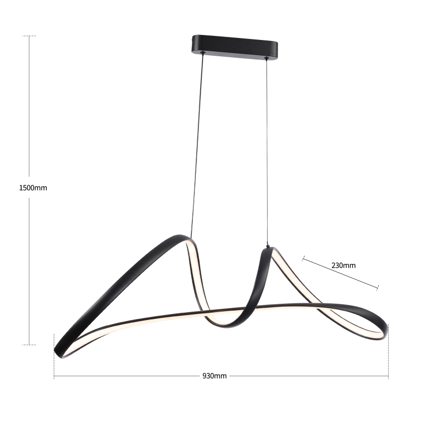Brilagi - Світлодіодна регульована підвісна люстра на тросі TWISTER LED/60W/230V 3000-6000K чорна + дистанційне керування
