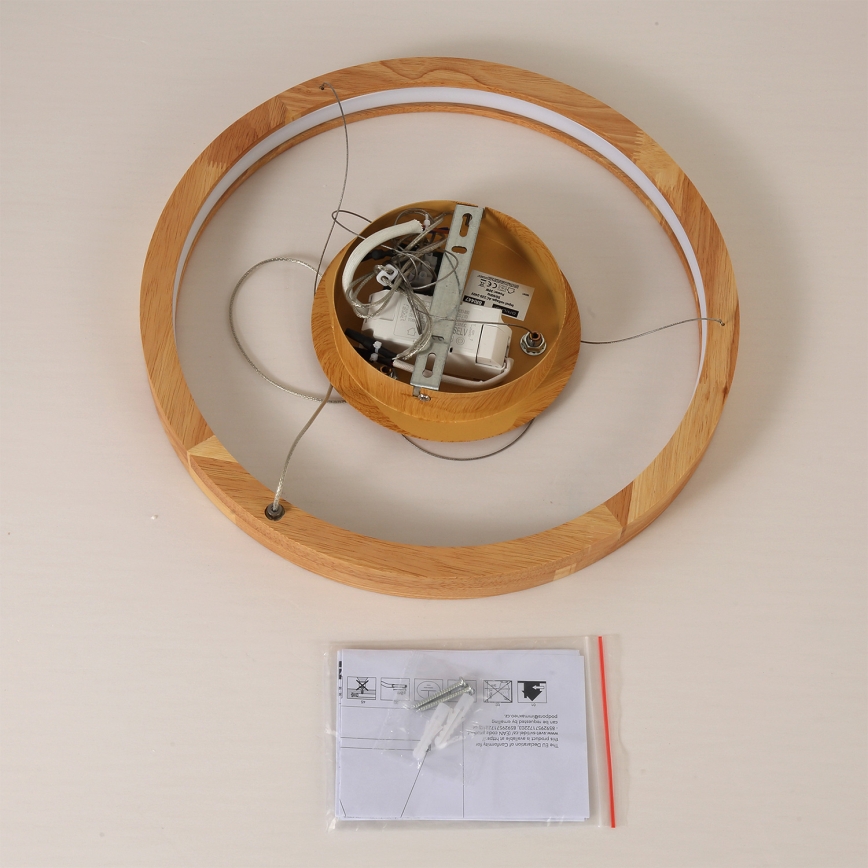 Брілагі - ЛЕД-люстра на тросі УМЕА ВУД ЛЕД/30 Вт/230 В діам. 40 см дерев'яна