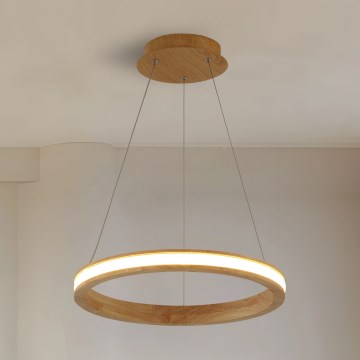 Brilagi - LED-люстра на тросі UMEA WOOD LED/30Вт/230В, діаметр 40 см, з дерева