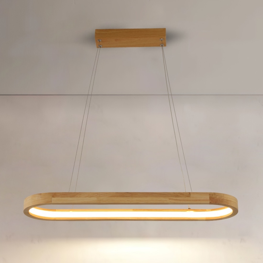 Brilagi - LED люстра на тросі UMEA WOOD LED/30W/230V 70x20 см, дерев'яна