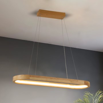Brilagi - LED-люстра на тросі UMEA WOOD LED/30W/230V 70x20 см, з гевеї