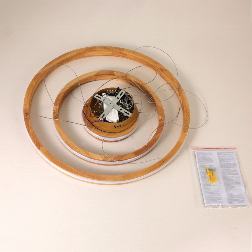 Brilagi - LED-люстра на тросі UMEA WOOD LED/45W/230V, діаметр 60 см, дерев'яна