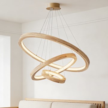 Brilagi - LED-люстра на тросі UMEA WOOD LED/45W/230V, діаметр 60 см, дерев'яна