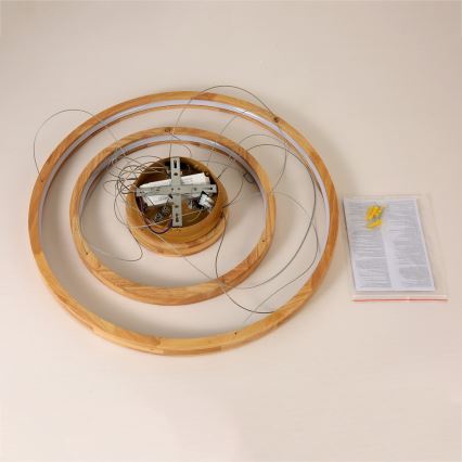 Brilagi - LED-люстра на тросі UMEA WOOD LED/45W/230V, діаметр 60 см, дерев'яна