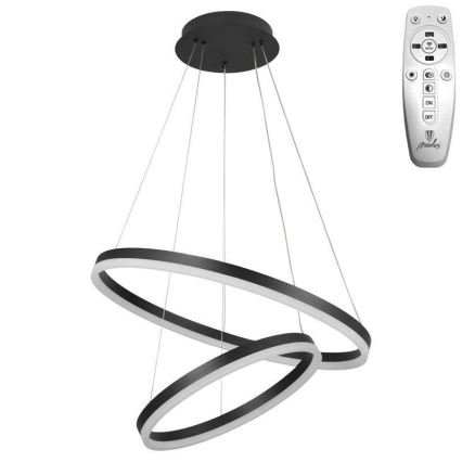 Brilagi - підвісна LED-люстра на тросі CIRCLE, з регулюванням яскравості LED/70W/230V 3000–6500K Ø 60 см, чорна + пульт дистанційного керування
