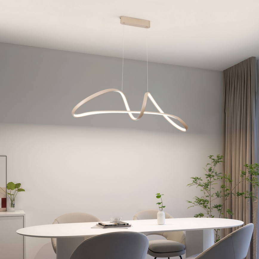 Brilagi - LED підвісна люстра з можливістю затемнення на тросі TWISTER LED/60W/230V 3000-6000K бежевого кольору + пульт дистанційного керування