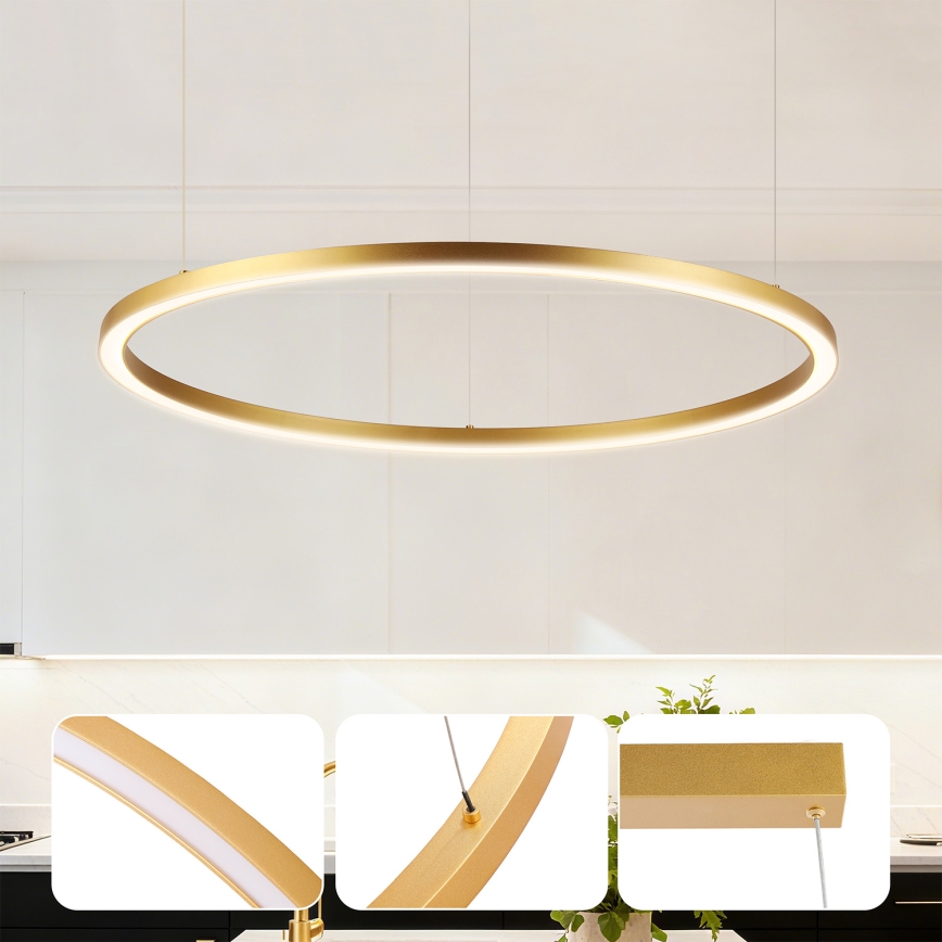 Brilagi - LED затемнювана підвісна люстра на тросі PORTOFINO LED/60W/230V 3000-6000K діам. 80 cm золота + дистанційне керування