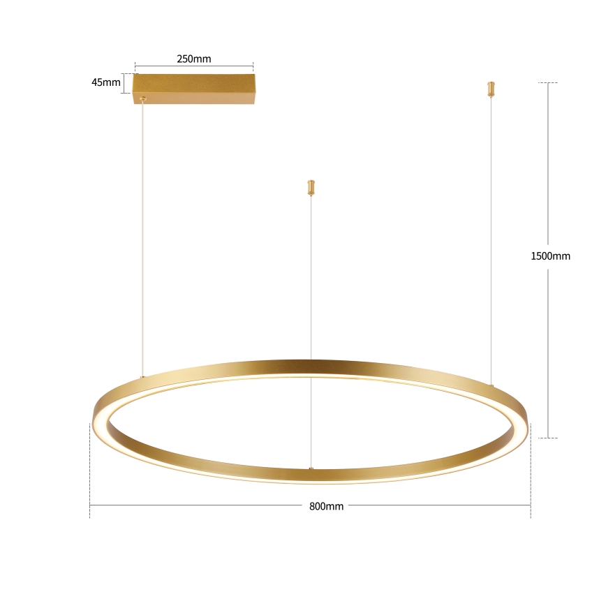 Brilagi - LED затемнювана підвісна люстра на тросі PORTOFINO LED/60W/230V 3000-6000K діам. 80 cm золота + дистанційне керування