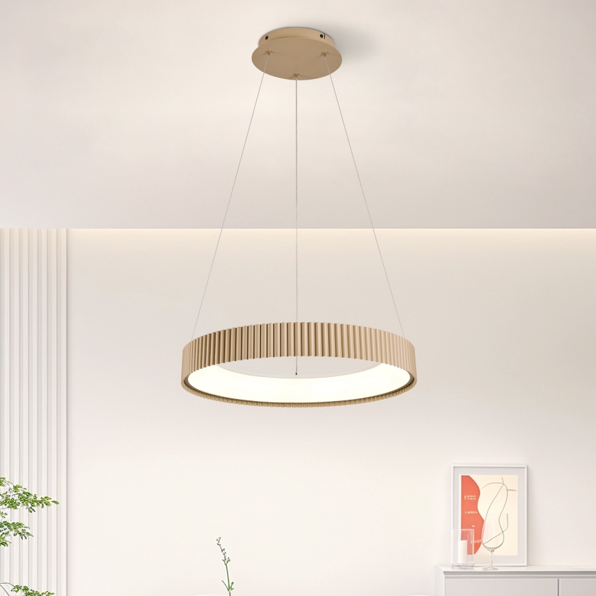 Brilagi - LED диммируемая подвесная люстра на тросе FALCON MODERN LED/30W/230V 3000-6500K 40 cm бежевая + пульт дистанционного управления