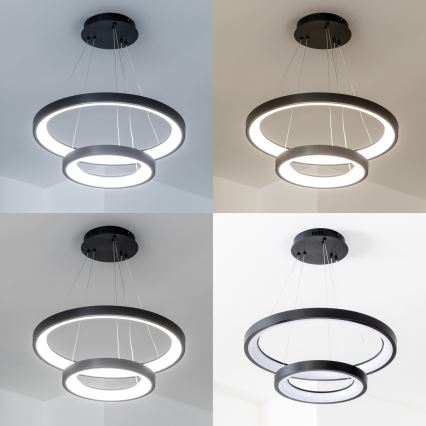 Brilagi - LED затемнювана підвісна люстра на тросі FALCON SLIM LED/68W/230V 3000-6500K діам. 50 см чорна + пульт дистанційного керування