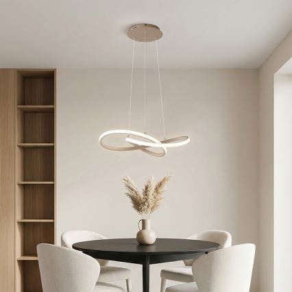 BRILAGI - LED-люстра з диммером на тросі INFINITY LED/55 Вт/230 В 3000-6000K 50x50 см бежева + пульт дистанційного керування