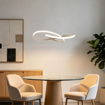 BRILAGI - LED-люстра з диммером на тросі INFINITY LED/55 Вт/230 В 3000-6000K 50x50 см бежева + пульт дистанційного керування
