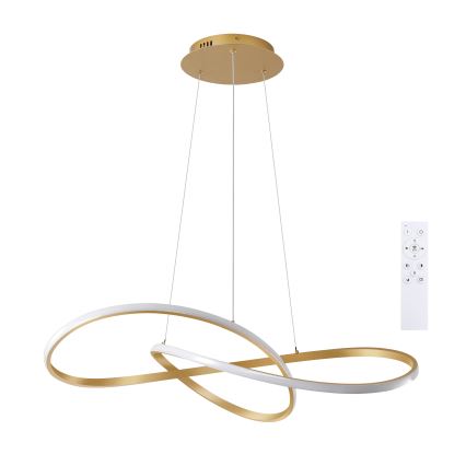 Brilagi - LED затемнювана підвісна люстра на тросі INFINITY LED/80W/230V 3000-6000K 80x80 cm золота + з пультом дистанційного керування
