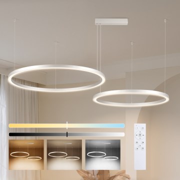 Brilagi - LED-люстра з регулюванням яскравості на тросі PORTOFINO LED/98W/230V 3000-6000K срібляста + пульт дистанційного керування