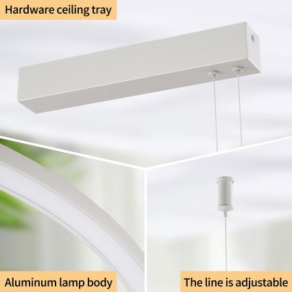 Brilagi - LED-люстра з регулюванням яскравості на тросі PORTOFINO LED/98W/230V 3000-6000K срібляста + пульт дистанційного керування