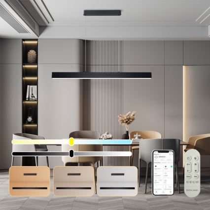Brilagi - Світлодіодна підвісна люстра з регулюванням яскравості SLEEKLINE SMART LED/40W/230V 3000-6000K Wi-Fi Tuya чорний + пульт дистанційного керування