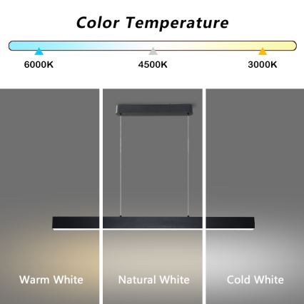 Brilagi - Світлодіодна підвісна люстра з регулюванням яскравості SLEEKLINE SMART LED/40W/230V 3000-6000K Wi-Fi Tuya чорний + пульт дистанційного керування