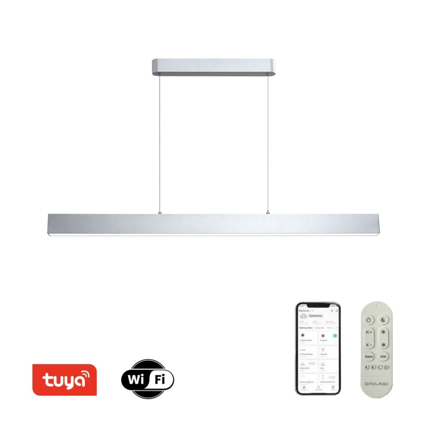 Brilagi - Світлодіодна підвісна люстра з регулюванням яскравості SLEEKLINE SMART LED/40W/230V 3000-6000K Wi-Fi Tuya сріблястий + пульт дистанційного керування