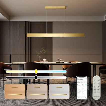 Brilagi - Світлодіодна підвісна люстра з регулюванням яскравості SLEEKLINE SMART LED/40W/230V 3000-6000K Wi-Fi Tuya золотистий + пульт дистанційного керування