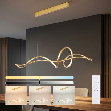 Brilagi - LED люстра з регульованою яскравістю на тросі SIGNATURE LED/55W/230V 3000-6000K 120x23 cm золота + пульт дистанційного керування
