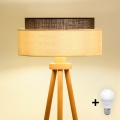 Brilagi - LED напольный торшер BOHO STYLE 1xE27/15W/230V кремовый/коричневый