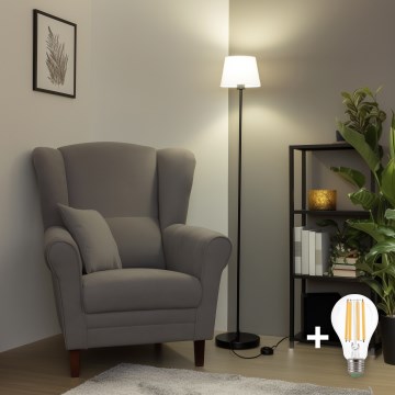 Brilagi - LED напольный торшер CERIA 1xE27/40W/230V Ø 20,5 см белый/чёрный