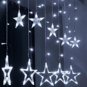 Brilagi - LED наружная  штора 123xLED/3xAA/USB 3m IP44 холодный белый