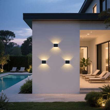 Brilagi - LED наружный настенный светильник DONNANI LED/5W/230V черный IP44
