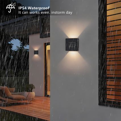 Brilagi - LED наружный настенный светильник DOUBLERAY LINE LED/6 Вт/230 В черный IP54