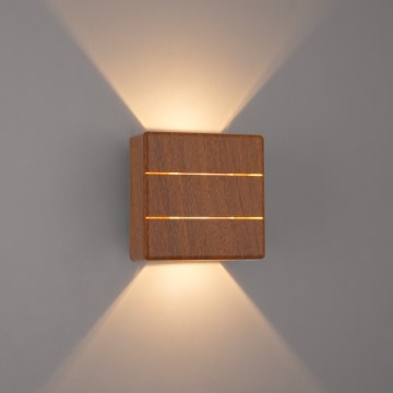 Brilagi -LED Наружный настенный светильник DOUBLERAY LINE LED/6W/230V, декор под дерево, IP54