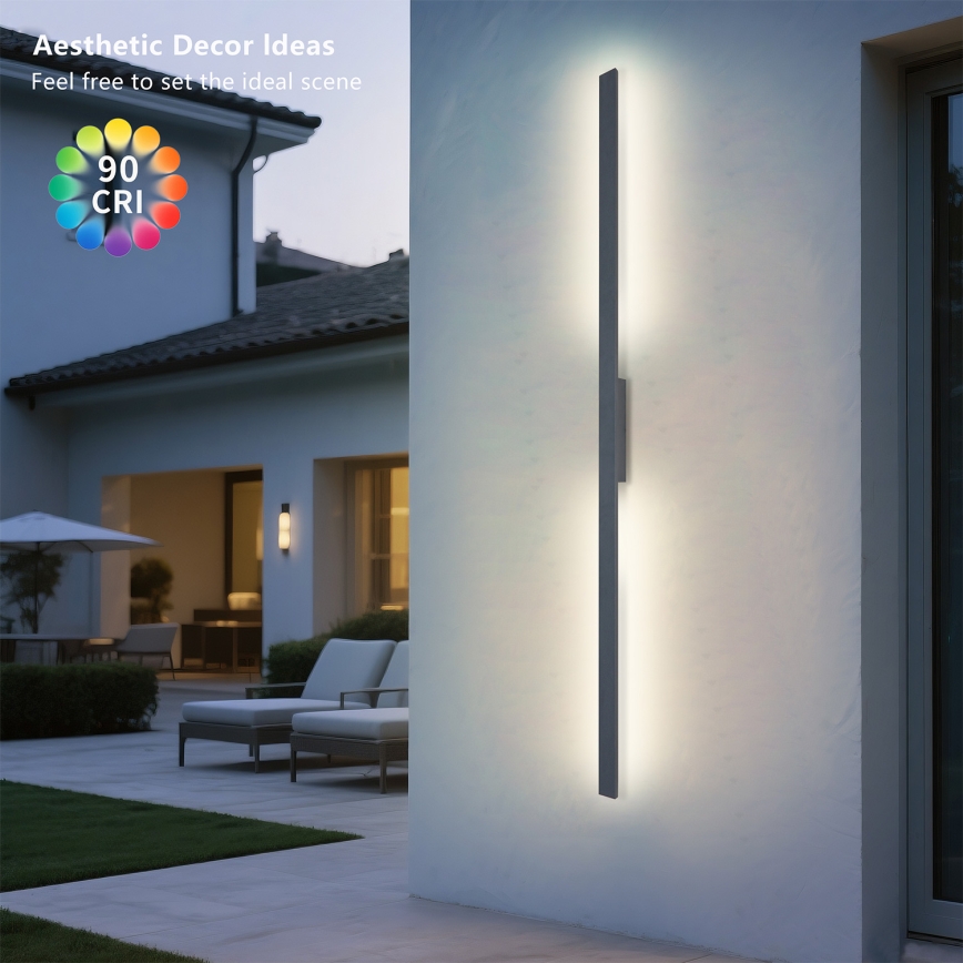 Brilagi - LED уличный настенный светильник LUNA LED/30W/230V 3000K IP65 150 cm антрацит CRI 90