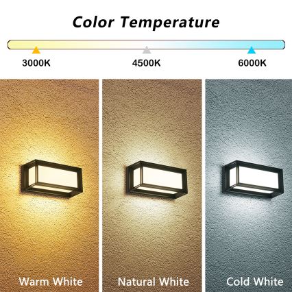 Brilagi - LED уличный настенный светильник PARKER LED/12W/230V 3000/4500/6000K черный IP44