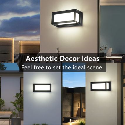 Brilagi - LED наружный настенный светильник PARKER LED/12W/230V черный IP44