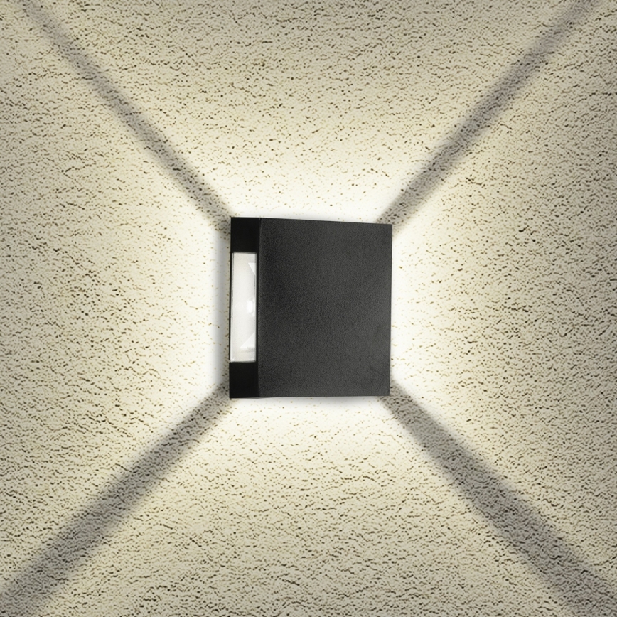 Brilagi - LED наружный настенный светильник QUADRAY LED/4W/230V, черный, IP65