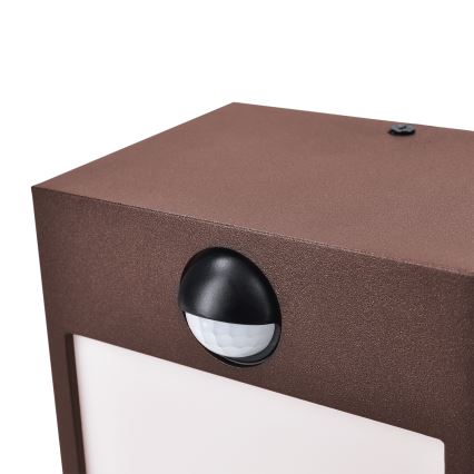 Brilagi - уличный настенный светильник TERNI LED/12W/230V с датчиком, коричневый, IP44