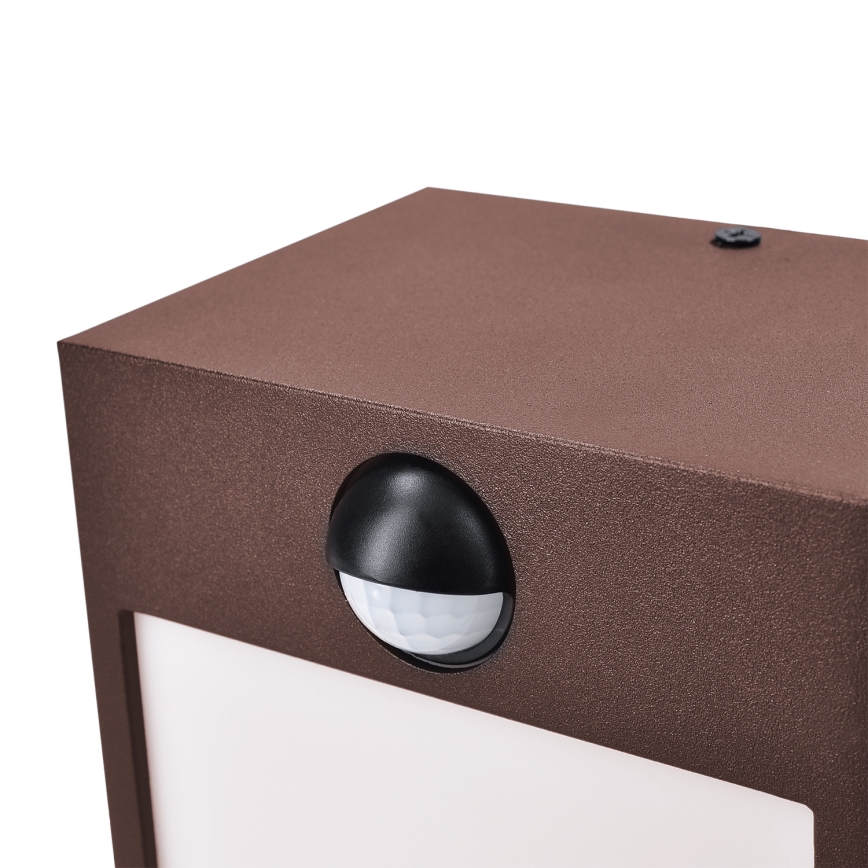 Brilagi - уличный настенный светильник TERNI LED/12W/230V с датчиком, коричневый, IP44