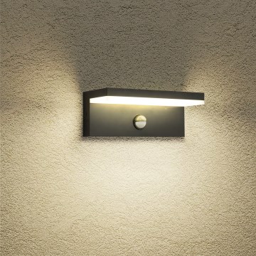 Brilagi - LED наружный настенный светильник с датчиком TESSI LED/10 Вт/230 В черный IP54