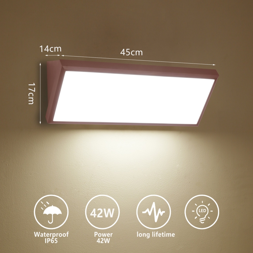 Brilagi - LED наружный настенный светильник TRIANGLE LED/42W/230V 3000/4000/6500K 45 см коричневый IP65
