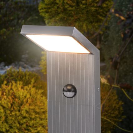 Brilagi - уличный светодиодный светильник с датчиком RIANO LED/8W/230V серебристый IP65