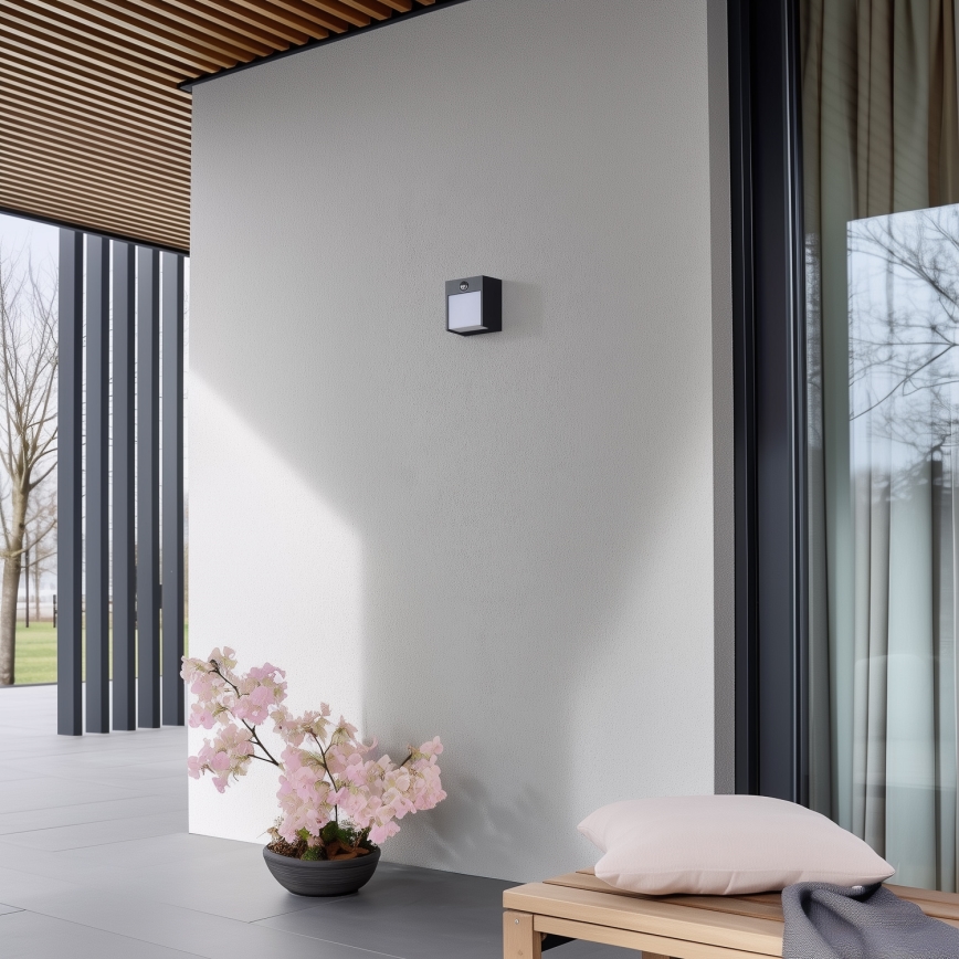 Brilagi - Светильник уличный настенный с датчиком TERNI LED/12W/230V антрацит IP44