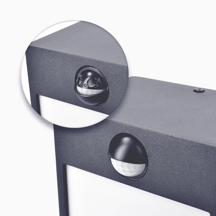 Brilagi - Светильник уличный настенный с датчиком TERNI LED/12W/230V антрацит IP44