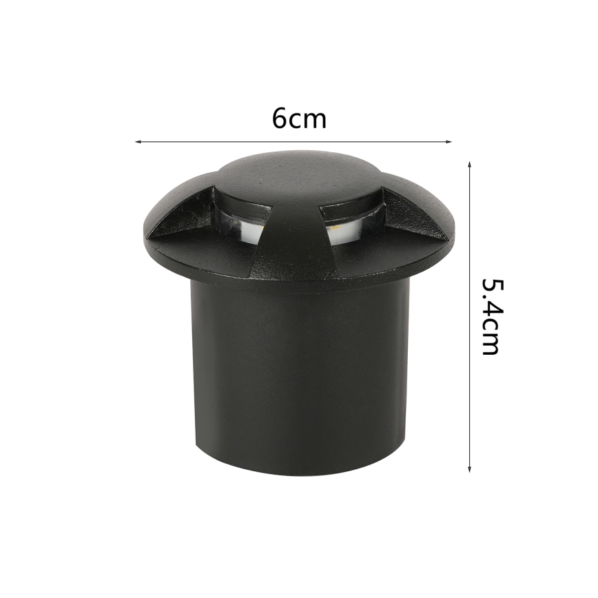 Brilagi - LED наружный встраиваемый светильник для проезда GROUNDRAY LED/1W/230V черный IP67